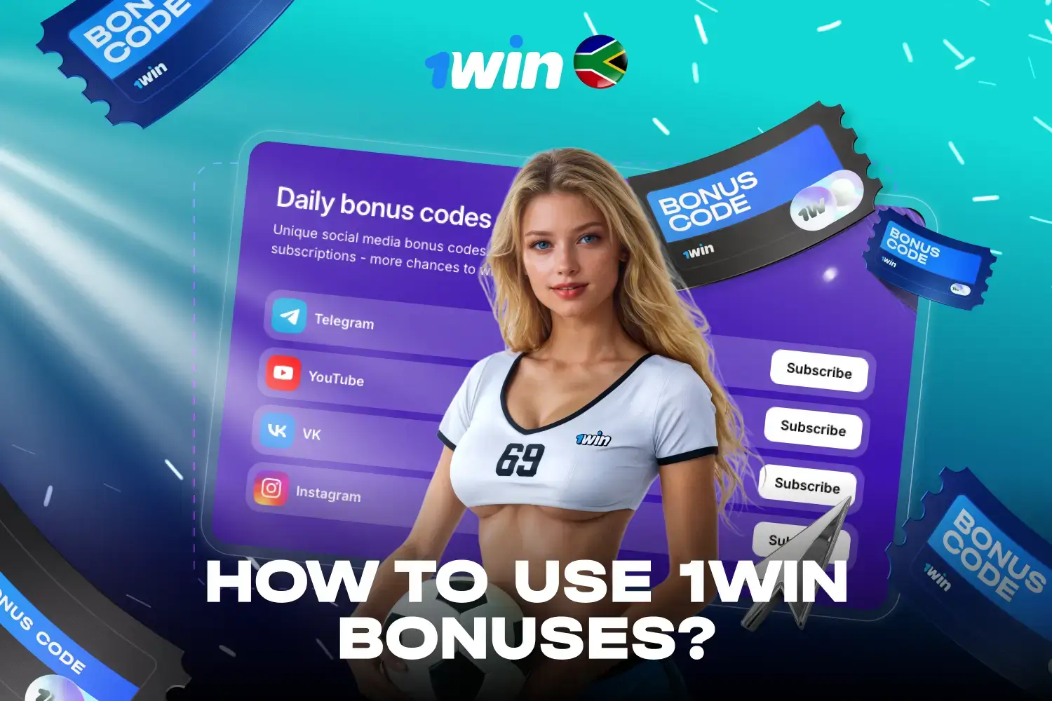 Instructional graphic on how to apply the 1win promo code during registration