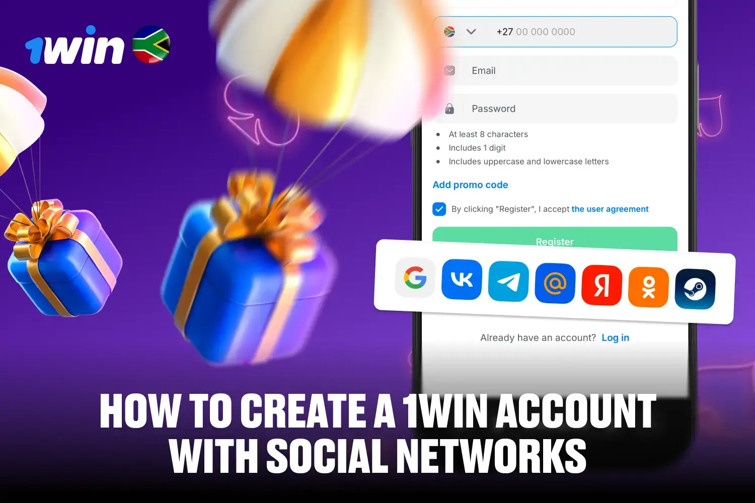 Step-by-step guide for creating a 1win account using social network profiles